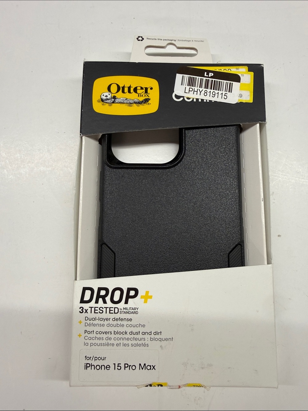 NEW OtterBox Drop+ Protective Case for iPhone 15 Pro Max - Black